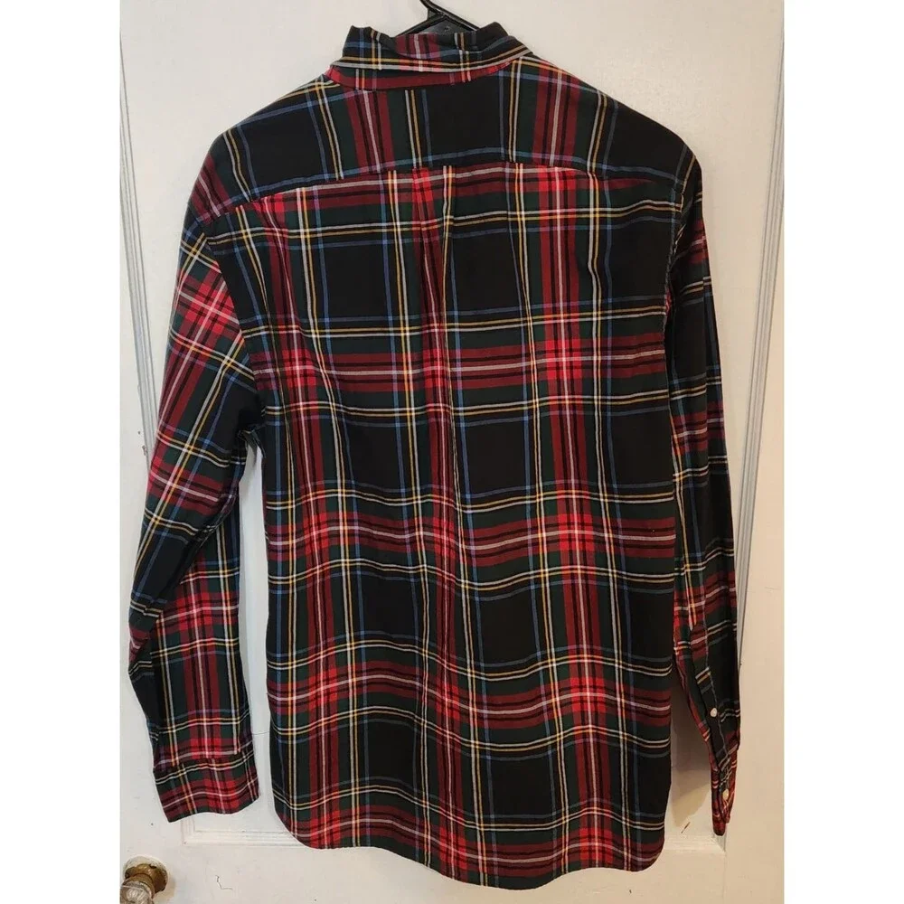 J. Crew 100's 2-Ply Yarns Classic Fit Plaid Button-Down Men Shirt Size M